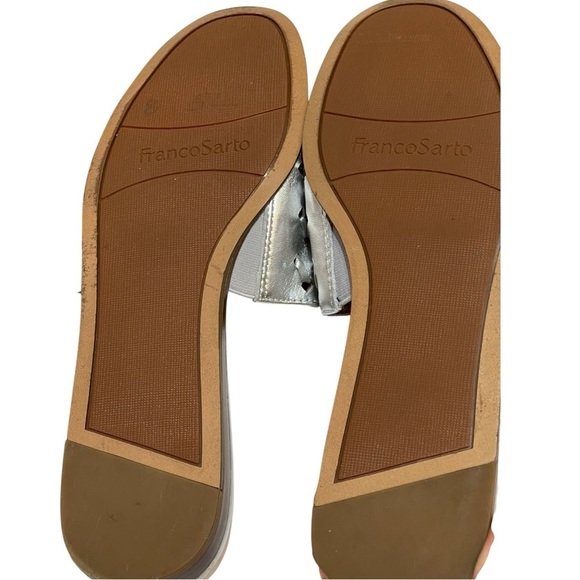 FRANCO SARTO L-GLENA 2 WOVEN SILVER MULES SZ 8 MED EUC - Picture 3 of 10